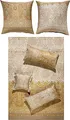 Bassetti Bettwäsche Michelle V6 Feinsatin beige Größe 1x 200x200 cm + 2X 40x80 cm