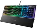 SteelSeries Apex 3 - Gaming Tastatur - 10-Zonen RGB-Beleuchtung - Premium magnetische Handballenauflage - Portugiesisch (QWERTY) Layout