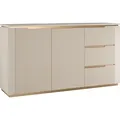 Mirjan24 Sideboard, Sand, Gold, Holzwerkstoff, 3 Schubladen, Rechteckig,Rechteckig, 153x84x40 cm, Wohnzimmer, Kommoden & Sideboards, Sideboards