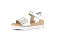 Gabor Damen Keilsandalen, Frauen Sandalen,Leichte Mehrweite (G),Sommerschuhe,Freizeitschuhe,offene Schuhe,Silber (Uni+Gold),40.5 EU / 7 UK