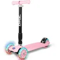 KINNAZ Cityroller Sicherer faltbarer Kinderroller von 5 bis 12 Jahre mit LED-Rädern, (Kinderroller, Kinnaz Two), Händler aus Hamburg rosa