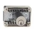 Möbel-Zylinderriegelschloss 2828,D 15-40mm, aufliegend, Metall vernickelt, ls/rs