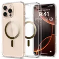 Spigen für iPhone 16 Pro Max Hülle [Anti-Yellowing] Ultra Hybrid MagFit Case Handyhülle Transparent Dünn Slim Kompatibel mit MagSafe -Gold
