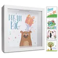 GLÜCKSWOLKE - Spardose Kinder I Motiv Dream Big I Money Box Kids I Piggy Bank for Girl Boy I Photo Frame I 3D Picture Box I Moneybox I Gifts for Cash to Birthday, Baby Shower, Christmas or Christening