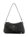GUESS Schultertasche Umhängetasche Noelle II Tri Compartment Shoulder Crossbody Bag Coal Logo schwarz