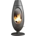 Holzofen - INVICTA Ode - 10 KW - Gusseisen - Holzscheite 25 cm - Grau