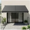 SONGMICS Gelenkarmmarkise verstellbar, Markise mit Handkurbel, Balkon Sonnenschutz UPF 50+, Aluminiumlegierung, 250 x 200 cm, grau 250 cm x 300 cm