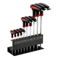 Wiltec Innensechskantschlüsselsatz 11tlg. 2-10mm mit 15-28cm Länge und thermoplastischen Gummigriffen in T-Form, Innensechskant Winkelschlüssel Satz