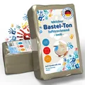 Selbsttrocknender Ton weiß – Bastelton lufthärtend – extra stabil mit Bindemi...