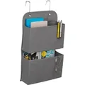 Relaxdays Hängeorganizer Vlies Pappe Grau 2 Fächer Faltbar 50 cm x 31 cm x 10 cm