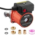 VEVOR Umwälzpumpe, 38 LPM, Umwälzpumpensystem mit sofortiger Zirkulation, 3-Gang-Steuerung, 100 W, AC 220–240 V, G3/4 Zoll auf G1/2 Zoll Adapte... - Orange/Schwarz