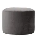 Icon Milano Hocker, Dunkelgrau, Flauschiger Samt Stoff, Samt Sitzsack, Sitzpuff, Pouf Hocker mit Füllung, Fußhocker für das Wohnzimmer, Deko Wohnzimmer