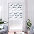 K-Home Doppelrollo "Wellen Design", grau, weiß, weiß, 150cm, einseitig verschiebbar, 100cm