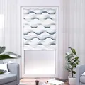 K-Home Klemmfix Doppelrollo Madrid ohne Bohren Bedruckt Welle Grau 100 x 150 cm (B x L)