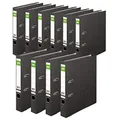 Original DINOR Ordner-Wolkenmarmor-Recycling - Made in Germany. 10er Pack 5 cm breit DIN A4 schwarz Aktenordner Briefordner Büroordner Pappordner Schlitzordner Grüner Balken Blauer Engel