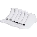 ADIDAS adidas Unisex Sneakersocken, 6er Pack - Cushioned Low-Cut, Logo, gepolstert, einfarbig