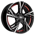 16 Zoll Alufelge MAM WHEELS RS5 16"x6.50" 4x100 PCD ET35 63.4mm Felge Schwarz Rot Frontpoliert