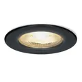 HOFTRONIC Nola - LED Einbaustrahler 68mm Schwarz - IP65 Wasserdicht für Außen, Dachüberstand und Bad - 5W 450lm - 2700K Extra Warmweiß - Deckeneinbauleuchte Einbauspots