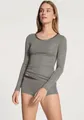 CALIDA Langarmshirt True Confidence Rundhals, Feinripp, atmungsaktiv, Wellensaum