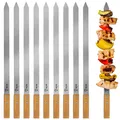 BBQ-Toro Edelstahl Grillspieße mit Holzgriff (10 Stück) | 50 cm | Kebap Spieße, Grillspieß Set, Schaschlikspieße, Grill Skewers | Mangal Schaschlik, Drehspieß, Rotisserie, Grillzubehör