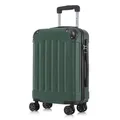 Koffer Trolley Reisekoffer Suitcase, Rollkoffer Handgepäck ,mit 4 Rollen360°, Hartschalenreisekoffer, Zahlenschloss, Weicher Gummigriff(XL,Dunkelgrün)