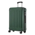 YONSLY Koffer Suitcase XL Dunkelgrün, Trolley Reisekoffer, Rollkoffer Handgepäck mit 4 Rollen 360°, Hartschalenreisekoffer, Zahlenschloss, Weicher Gummigriff
