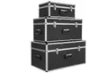 Arebos Werkzeugbox Alu-Transportkoffer-Set 3-teilig L-XL-XXL stapelbar, abschließbar (Set, 3 St), Geräumig: Volumen 30 L (L), 70 L (XL) und 100 L (XXL)