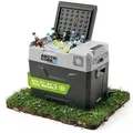 Belko® ArcticCore Kompressor Kühlbox 50L – elektrische Kühl- & Gefrierbox – 12/24V & 100–240V – große tragbare Camping Kühltruhe – grau - Grau