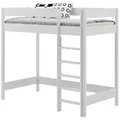 Lukdom Hochbett, Weiß, Holzwerkstoff, 80x160 cm, Kinder- & Jugendzimmer, Kindermöbel, Kinderbetten, Hochbetten