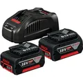 Bosch Akku Starter-set 18v Mit 2x Akku Gba 18v 5,0 Ah + Lader Gal 1880 Cv Im Set