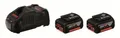 Bosch 18V Akku Starter-Set 2x5,0Ah Li-Ion + Schnellladegerät Schwarz