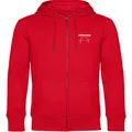 multifanshop Kapuzen Sweatshirt Jacke - München rot - Herzschlag - Druck weiß - Sweat