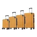 YONSLY Premium Reisekoffer, TSA-Schloss YKK-Reißverschluss Hartschalen-Koffer Trolley Kabinenkoffer Rollkoffer Suitcase Handgepäck 4 Rollen (Orange, S-M-L-XL-Set)