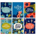Papierdrachen Weihnachtskarten Set - 12 Postkarten für Weihnachten - Kunstdruck zum Verschicken und Sammeln - Karten Set 2 - Blau