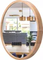 STOLARNIA PIKA Spiegel Rund Holz Eiche - Wandspiegel mit Holzrahmen (47 cm) - Runder Badspiegel für Badezimmer, Flur, Wohnzimmer, Schlafzimmer - 50cm