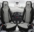 Schonbezüge Sitzbezüge für Toyota Aygo 2 Bj ab 2014 in Schwarz/Grau PLKT201