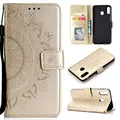 CoverKingz Handy Case kompatibel mit Huawei P40 Lite E - Handy Cover mit Kartenfach Phonecase – Smartphone Hülle klappbar Motiv Mandala Gold