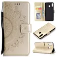 CoverKingz Handyhülle Huawei P40 lite E Handy Hülle Flip Case Cover Handytasche Mandala Gold, Klapphülle Schutzhülle mit Kartenfach Schutztasche Motiv Mandala