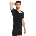 FINN Design Unterhemd Anti-Schweiß Shirt Herren mit V-Ausschnitt und integrierten Achselpads Garantierter Schutz vor Schweißflecken und Schweißgeruch schwarz 3XL