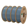 eSUN PLA Filament 1.75mm, PLA Basic 3D Drucker Filament Maßgenauigkeit +/- 0.03mm, 1KG pro Spule, 4 Spulen 3D Druck 3D Filament, Grau-4KG
