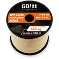 GO!elements Abspannleine Paracord 550 - 4mm, Paracord 550 aus reißfester Nylonschnur beige 100m