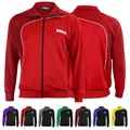 OMKA Herren Leichtgewicht Sportjacke, Feuchtigkeitsableitend, Fleece-Innenfutter für Fußball, Training, Jogging und Sportaktivitäten (DE/NL/SE/PL, Alphanumerisch, M, Regular, Regular, Weinrot/Rot)