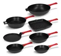 ZWIEGER OBSIDIAN PFANNENSET 7-TEILIG, PFANNEN, GRILL PFANNE, WOK, SCHMORPFANNE