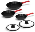 ZWIEGER OBSIDIAN PFANNENSET 3 x PFANNE MIT 2 x GLASDECKEL, 5-TEILIG, PFANNEN NEU
