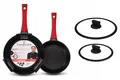 ZWIEGER OBSIDIAN 2 x PFANNEN MIT GLASDECKELN 4-TEILIG ALUMINIUM DRUCKGUSS PFANNE
