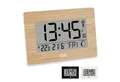 ADE Funktischuhr Digitale Tischuhr und Wanduhr mit großem Display Funkuhr aus Bambus mit Temperaturanzeige, digitaler Wecker, Kalender