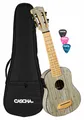 Natürliche Bambus Sopran-Ukulele m. Tonabnehmer, Uke Set mit Gigbag & 3 Plektren