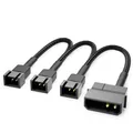 20cm 4-Pin Molex 5V Stecker auf 3x 3-Pin Lüfterkabel Lüfteradapter Lüfterkabel