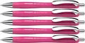 Schneider 132509 Slider Rave XB Kugelschreiber (Weiches Schreiben ohne Kratzen für lange Texte in Schule, Uni und Beruf) 5 Stück, Kräftiges Pink, Tinte: Blau