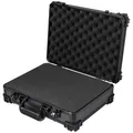 HMF 15502-02 Transportkoffer mit Rasterschaumstoff, Universalkoffer | 39 x 29 x 12 cm | Schwarz